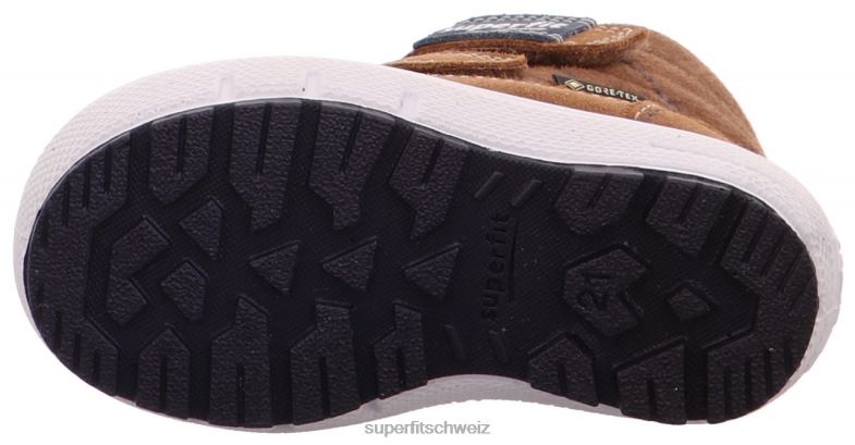 Babys Stiefel 44B2D473 Superfit groovy - Stiefel mit Klettverschluss braun/blau