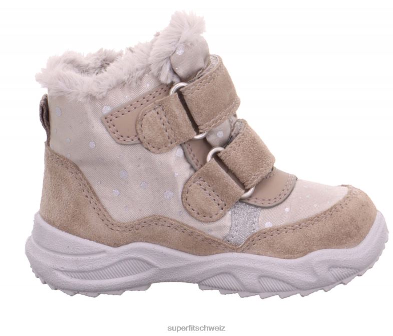 Babys Stiefel 44B2D477 Superfit Glacier - Stiefel mit Klettverschluss Beige