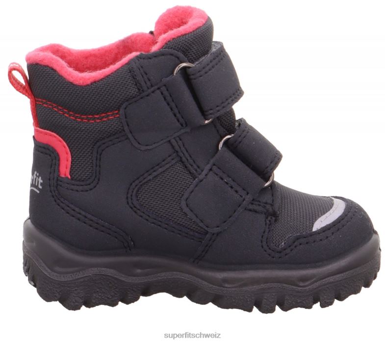 Babys Stiefel 44B2D479 Superfit husky1 - Stiefel mit Klettverschluss grau/rosa
