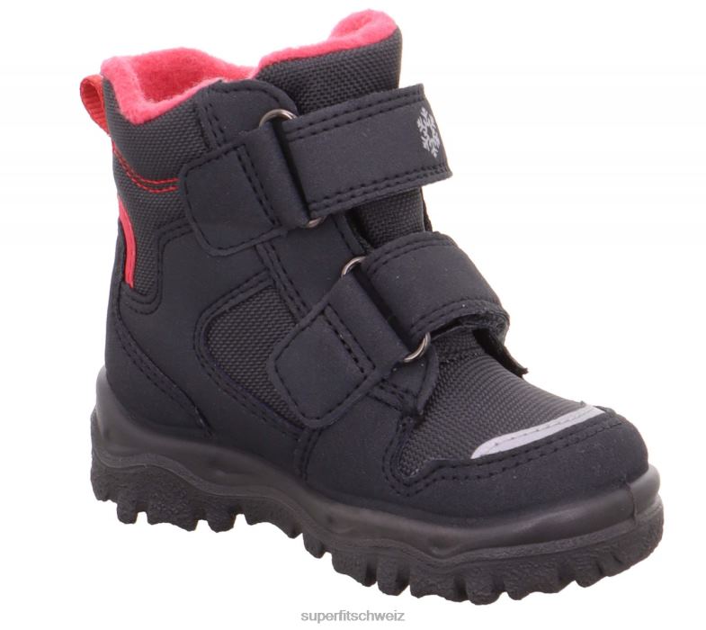 Babys Stiefel 44B2D479 Superfit husky1 - Stiefel mit Klettverschluss grau/rosa