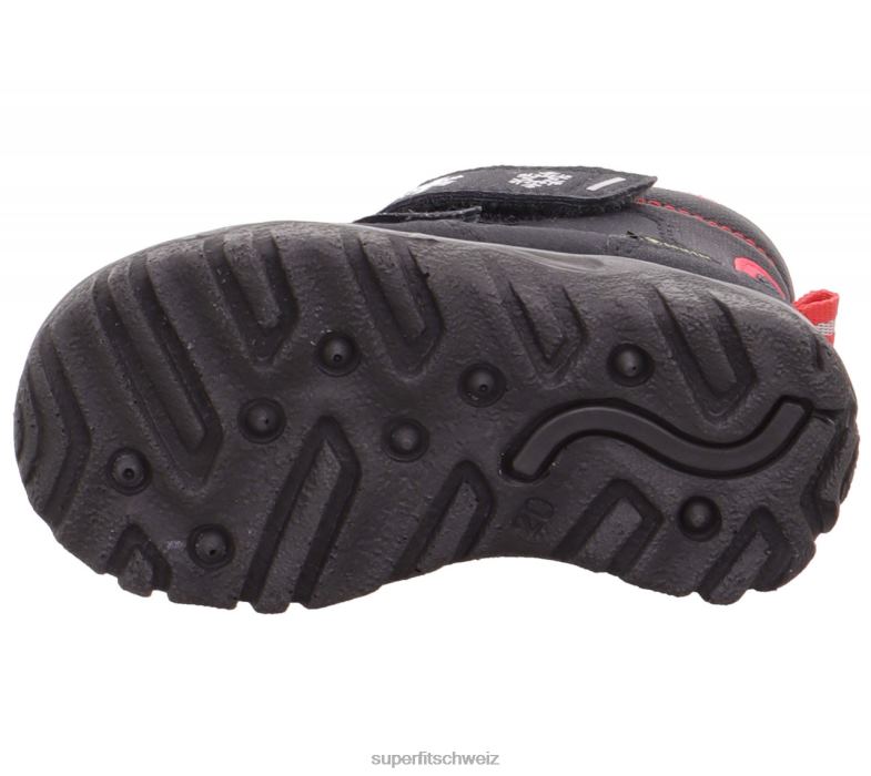 Babys Stiefel 44B2D479 Superfit husky1 - Stiefel mit Klettverschluss grau/rosa