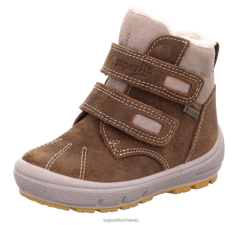 Babys Stiefel 44B2D480 Superfit groovy - Stiefel mit Klettverschluss braun/beige