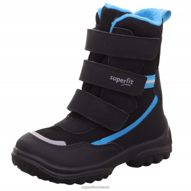 Babys Stiefel 44B2D481 Superfit Pistenraupe - Stiefel mit Klettverschluss Schwarz Blau