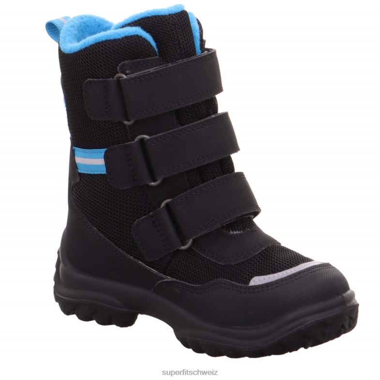 Babys Stiefel 44B2D481 Superfit Pistenraupe - Stiefel mit Klettverschluss Schwarz Blau