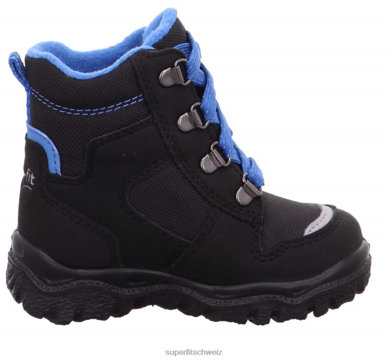 Babys Stiefel 44B2D482 Superfit husky1 - Stiefel mit Schnürung Schwarz Blau