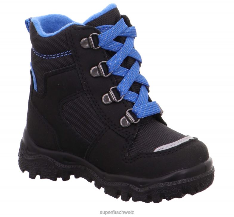 Babys Stiefel 44B2D482 Superfit husky1 - Stiefel mit Schnürung Schwarz Blau