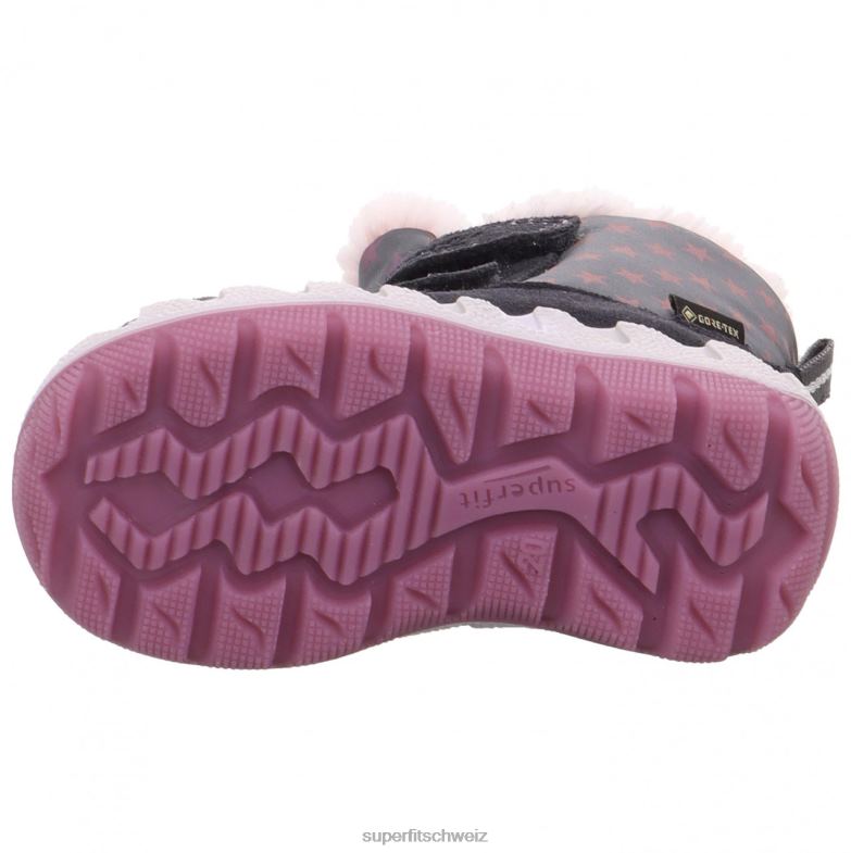 Babys Stiefel 44B2D484 Superfit Icebird - Stiefel mit Klettverschluss grau/rosa