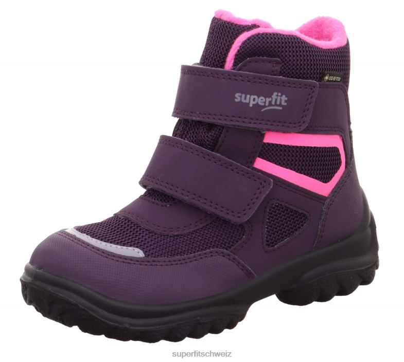 Babys Stiefel 44B2D485 Superfit Pistenraupe - Stiefel mit Klettverschluss Purpur Rosa