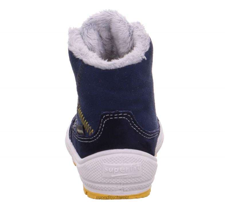 Babys Stiefel 44B2D486 Superfit groovy - Stiefel mit Schnürung Blau Gelb