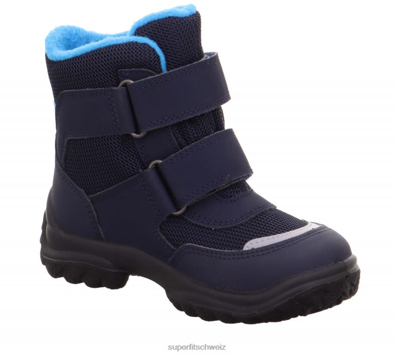 Babys Stiefel 44B2D488 Superfit Pistenraupe - Stiefel mit Klettverschluss Blau