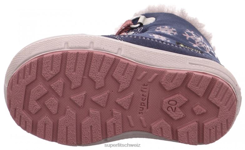 Babys Stiefel 44B2D489 Superfit groovy - Stiefel mit Schnürung Blau Rosa