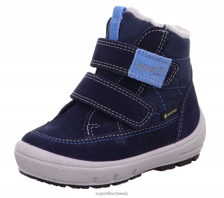 Babys Stiefel 44B2D491 Superfit groovy - Stiefel mit Klettverschluss Blau