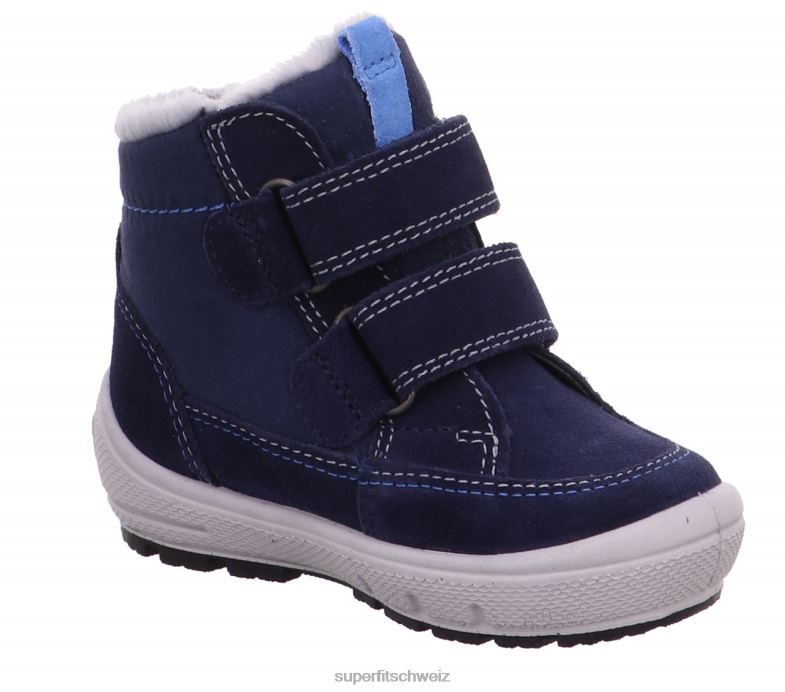 Babys Stiefel 44B2D491 Superfit groovy - Stiefel mit Klettverschluss Blau