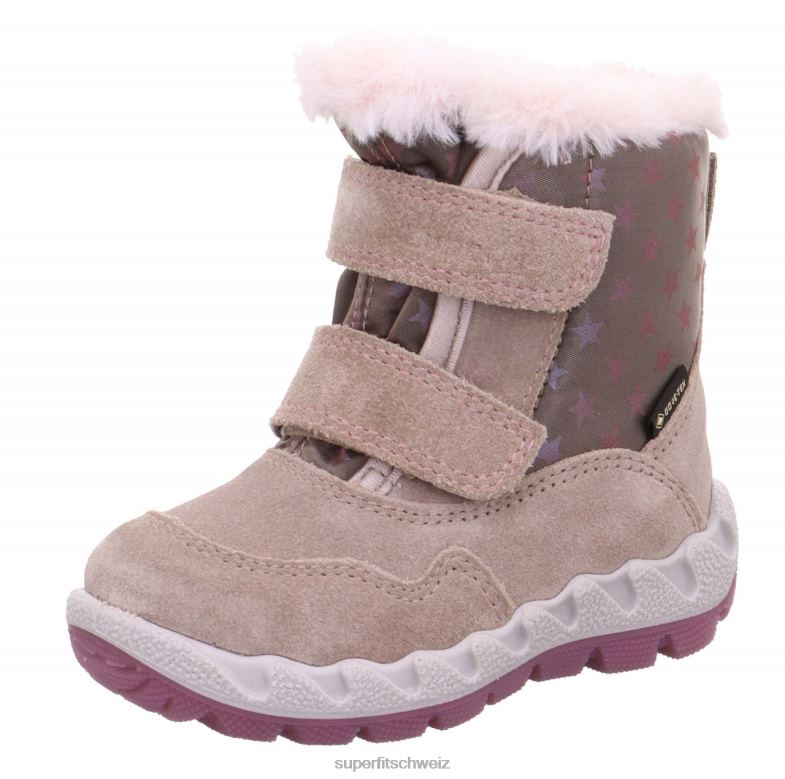 Babys Stiefel 44B2D492 Superfit Icebird - Stiefel mit Klettverschluss beige/rosa