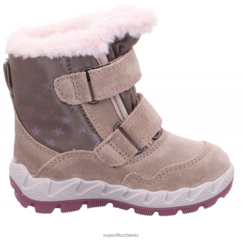 Babys Stiefel 44B2D492 Superfit Icebird - Stiefel mit Klettverschluss beige/rosa