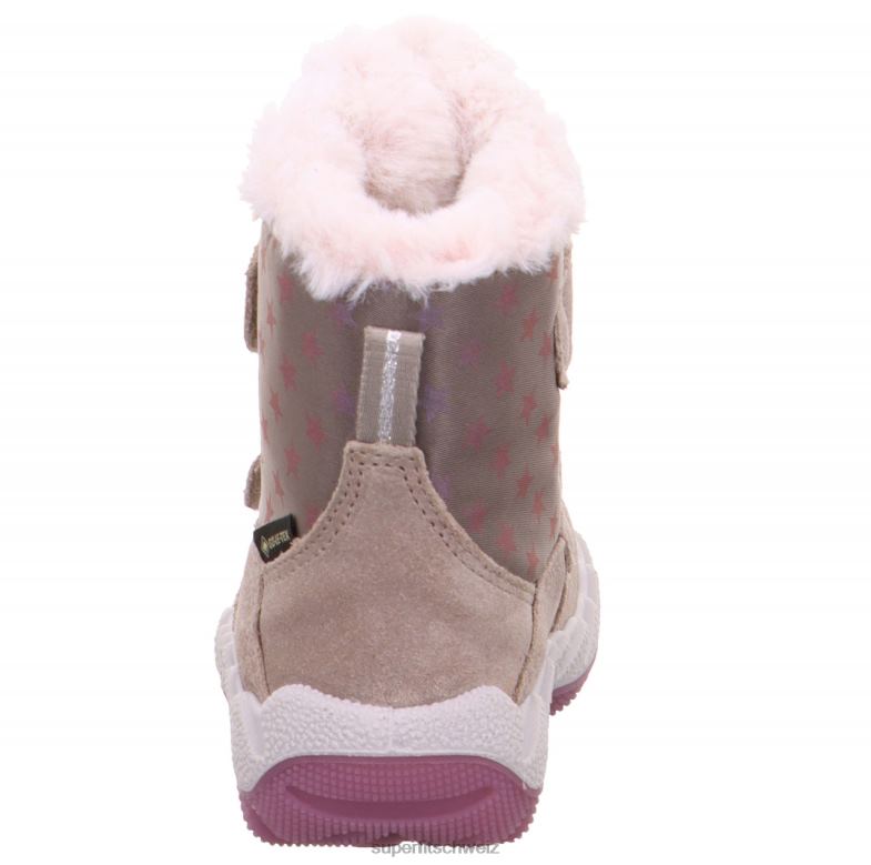 Babys Stiefel 44B2D492 Superfit Icebird - Stiefel mit Klettverschluss beige/rosa