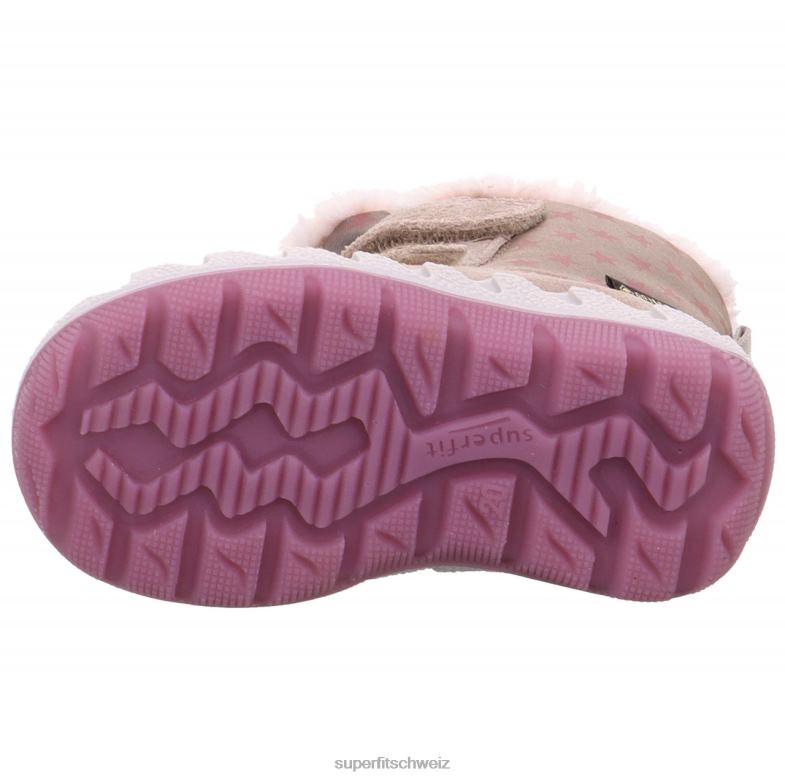 Babys Stiefel 44B2D492 Superfit Icebird - Stiefel mit Klettverschluss beige/rosa