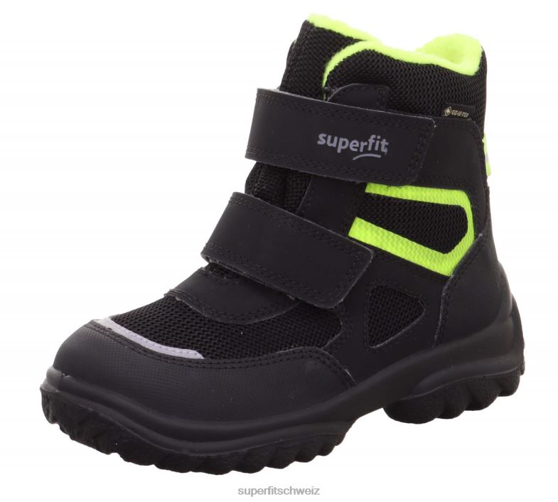Babys Stiefel 44B2D493 Superfit Pistenraupe - Stiefel mit Klettverschluss Schwarz Gelb