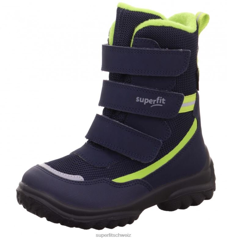 Babys Stiefel 44B2D495 Superfit Pistenraupe - Stiefel mit Klettverschluss Blau Grün