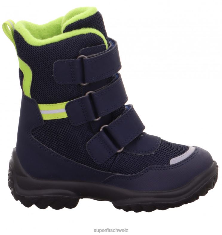 Babys Stiefel 44B2D495 Superfit Pistenraupe - Stiefel mit Klettverschluss Blau Grün