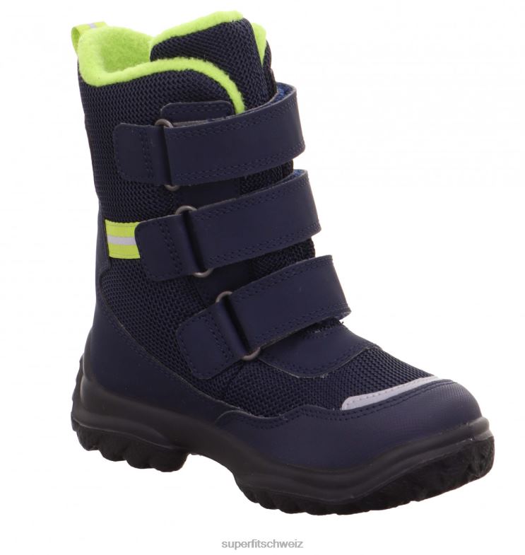 Babys Stiefel 44B2D495 Superfit Pistenraupe - Stiefel mit Klettverschluss Blau Grün