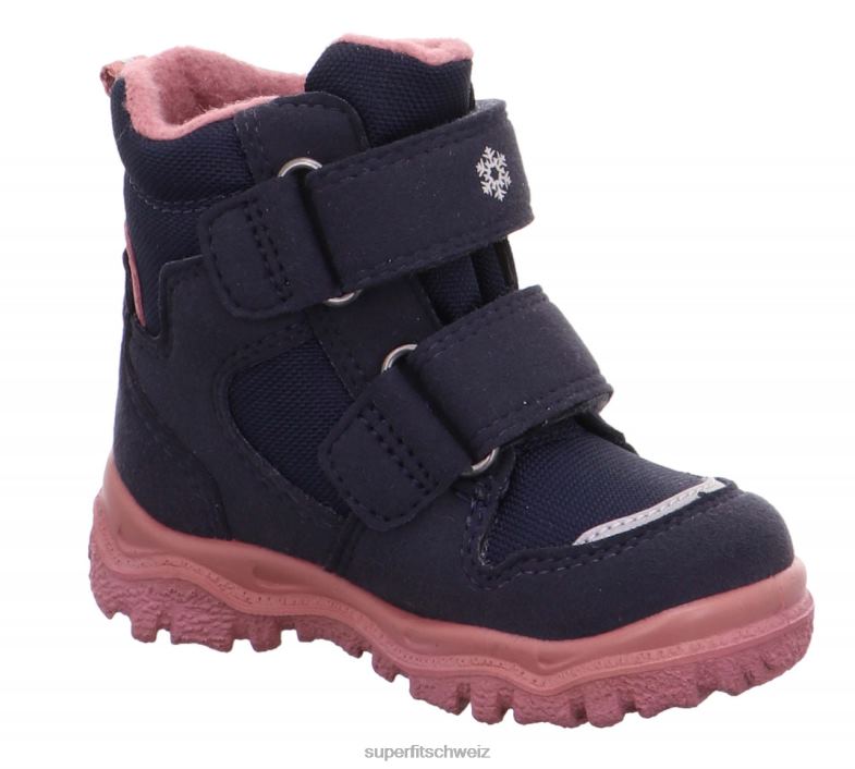 Babys Stiefel 44B2D496 Superfit husky1 - Stiefel mit Klettverschluss Blau Rosa