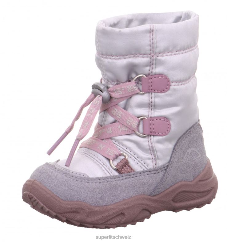 Babys Stiefel 44B2D498 Superfit Glacier - Stiefel mit Schnürung hellgrau/lila