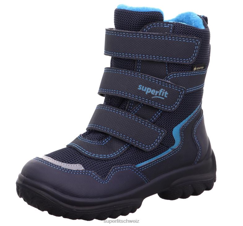 Babys Stiefel 44B2D499 Superfit Pistenraupe - Stiefel mit Klettverschluss Blau
