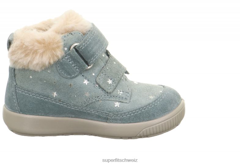 Babys Stiefel 44B2D508 Superfit Starlight - Stiefel mit Klettverschluss hellgrün