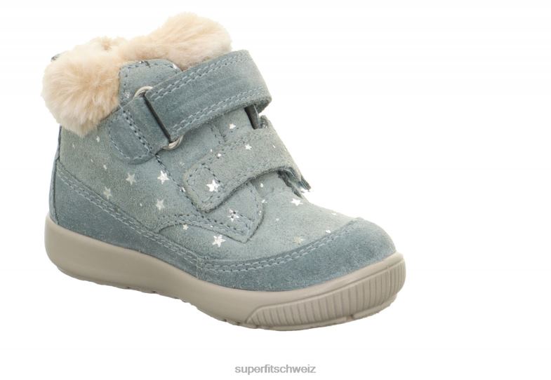 Babys Stiefel 44B2D508 Superfit Starlight - Stiefel mit Klettverschluss hellgrün