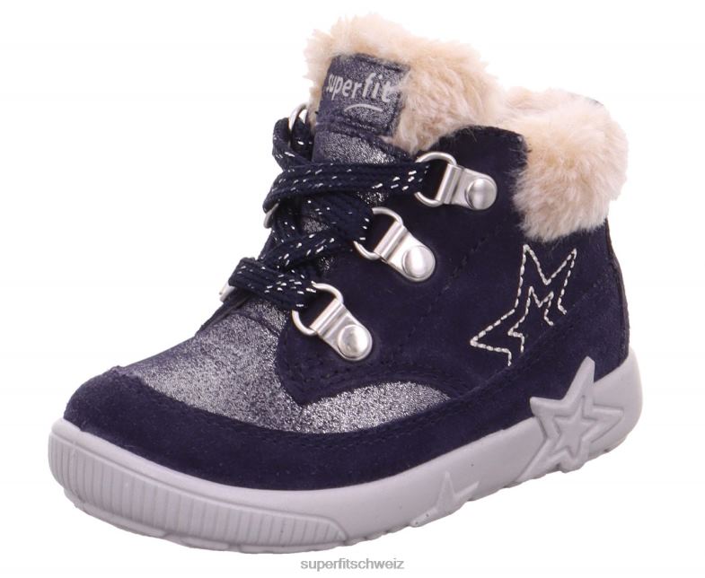 Babys Stiefel 44B2D511 Superfit Starlight - Stiefel mit Schnürung Blau