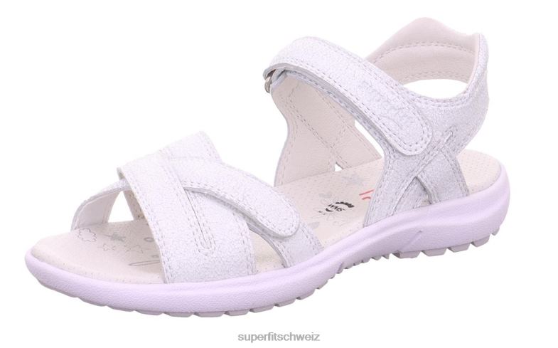Kinder und Jugendliche Sommerschuhe 44B2D881 Superfit Regenbogen - Sandale mit Klettverschluss Weiss