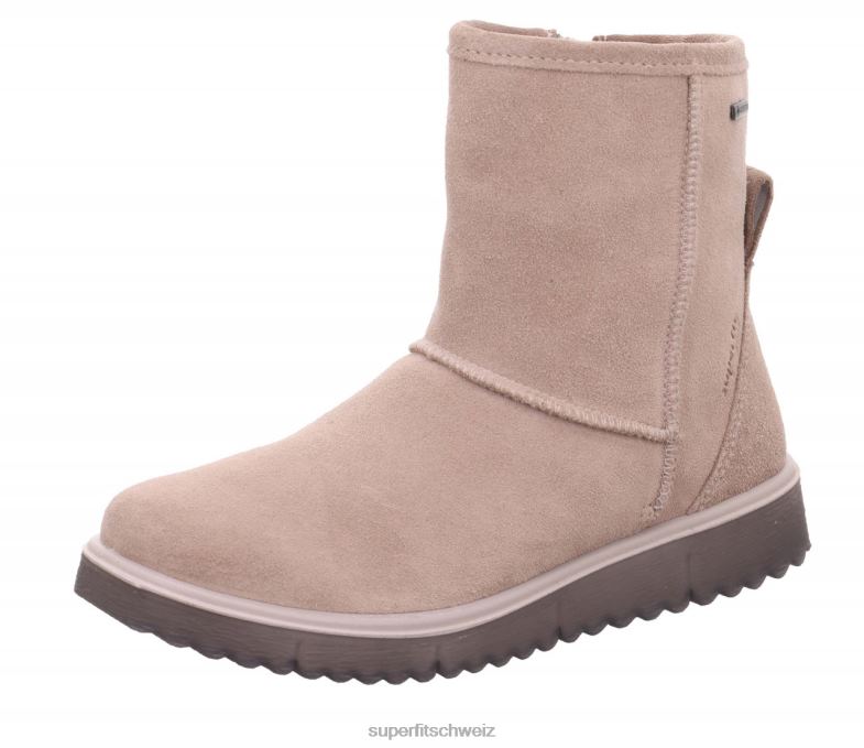 Kinder und Jugendliche Stiefel 44B2D911 Superfit Lora – Stiefel mit Reißverschluss Beige