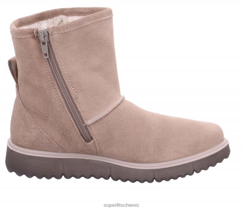 Kinder und Jugendliche Stiefel 44B2D911 Superfit Lora – Stiefel mit Reißverschluss Beige