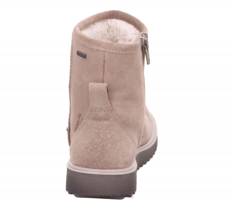 Kinder und Jugendliche Stiefel 44B2D911 Superfit Lora – Stiefel mit Reißverschluss Beige