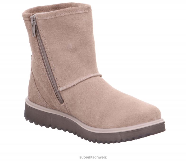 Kinder und Jugendliche Stiefel 44B2D911 Superfit Lora – Stiefel mit Reißverschluss Beige