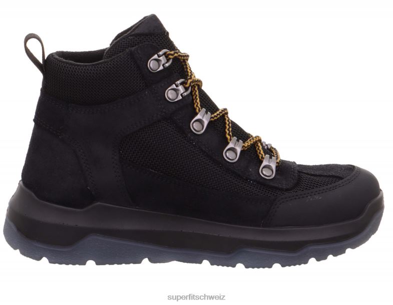 Kinder und Jugendliche Stiefel 44B2D912 Superfit Platz - Stiefel mit Schnürung Schwarz Gelb
