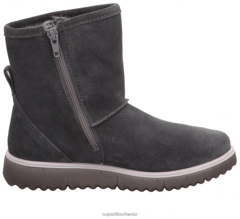 Kinder und Jugendliche Stiefel 44B2D913 Superfit Lora – Stiefel mit Reißverschluss grau