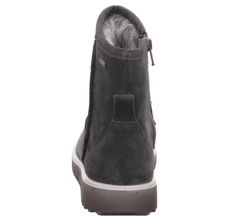 Kinder und Jugendliche Stiefel 44B2D913 Superfit Lora – Stiefel mit Reißverschluss grau