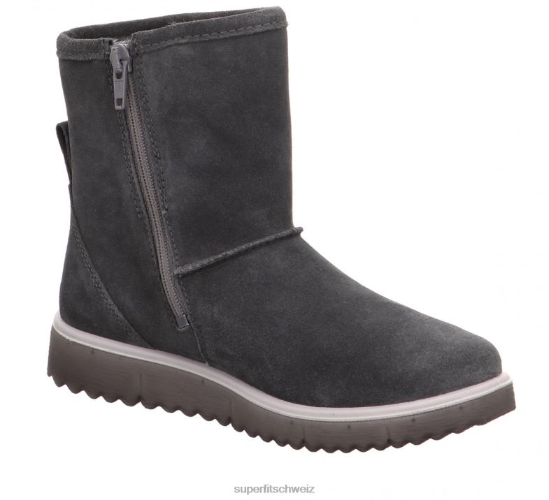 Kinder und Jugendliche Stiefel 44B2D913 Superfit Lora – Stiefel mit Reißverschluss grau