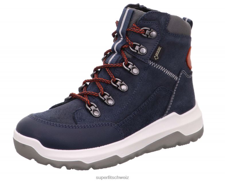 Kinder und Jugendliche Stiefel 44B2D915 Superfit Platz - Stiefel mit Reißverschluss blau/orange