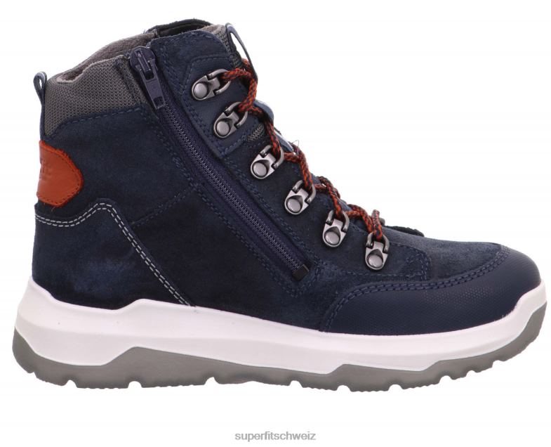 Kinder und Jugendliche Stiefel 44B2D915 Superfit Platz - Stiefel mit Reißverschluss blau/orange