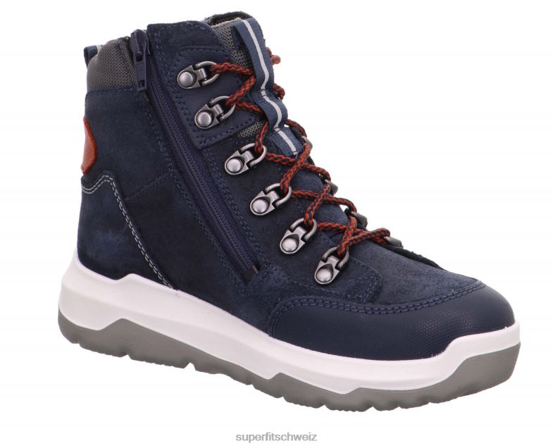 Kinder und Jugendliche Stiefel 44B2D915 Superfit Platz - Stiefel mit Reißverschluss blau/orange