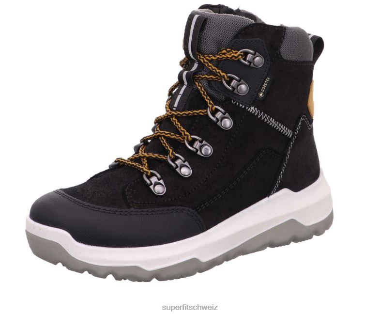 Kinder und Jugendliche Stiefel 44B2D916 Superfit Platz - Stiefel mit Reißverschluss Schwarz Gelb
