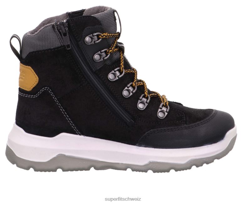 Kinder und Jugendliche Stiefel 44B2D916 Superfit Platz - Stiefel mit Reißverschluss Schwarz Gelb
