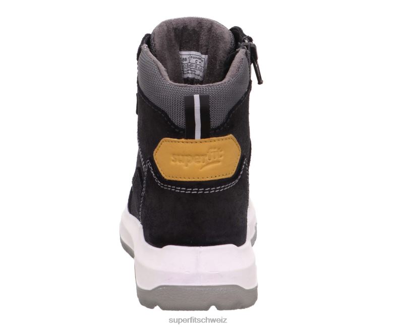 Kinder und Jugendliche Stiefel 44B2D916 Superfit Platz - Stiefel mit Reißverschluss Schwarz Gelb