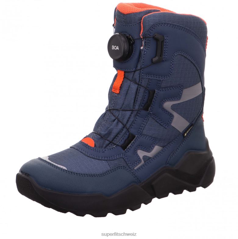 Kinder und Jugendliche Stiefel 44B2D919 Superfit Rocket - Stiefel mit Boa-Fit-System blau/orange