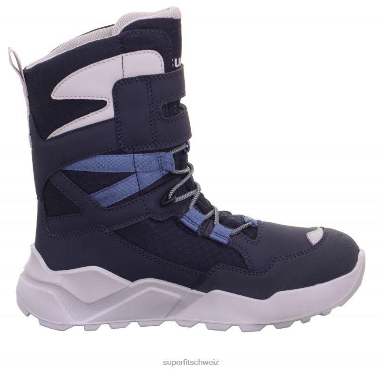 Kinder und Jugendliche Stiefel 44B2D922 Superfit Raketenstiefel mit Klettverschluss blau/hellgrau