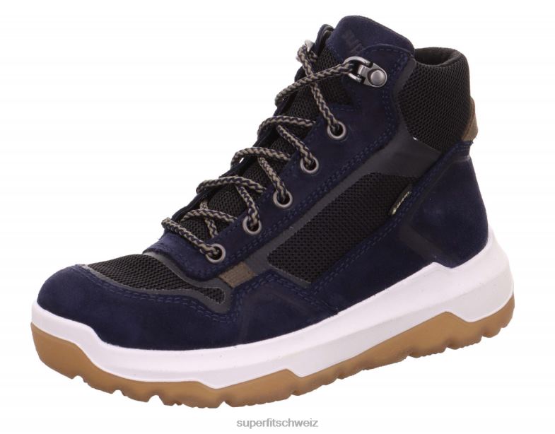Kinder und Jugendliche Stiefel 44B2D924 Superfit Platz - Stiefel mit Reißverschluss Blau Schwarz