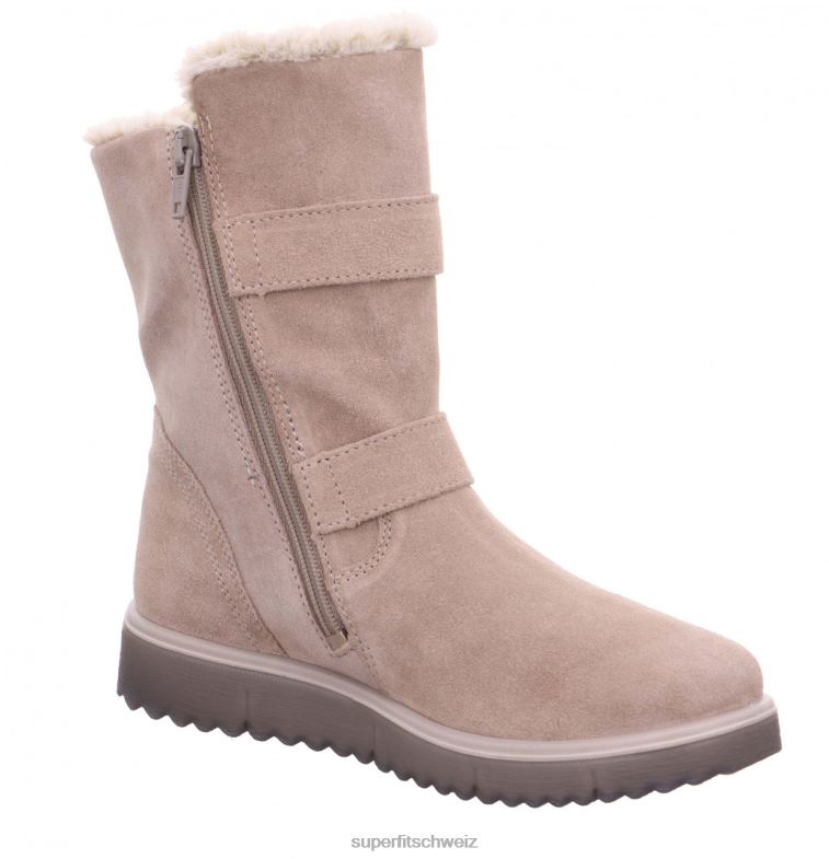 Kinder und Jugendliche Stiefel 44B2D925 Superfit Lora – Stiefel mit Reißverschluss Beige